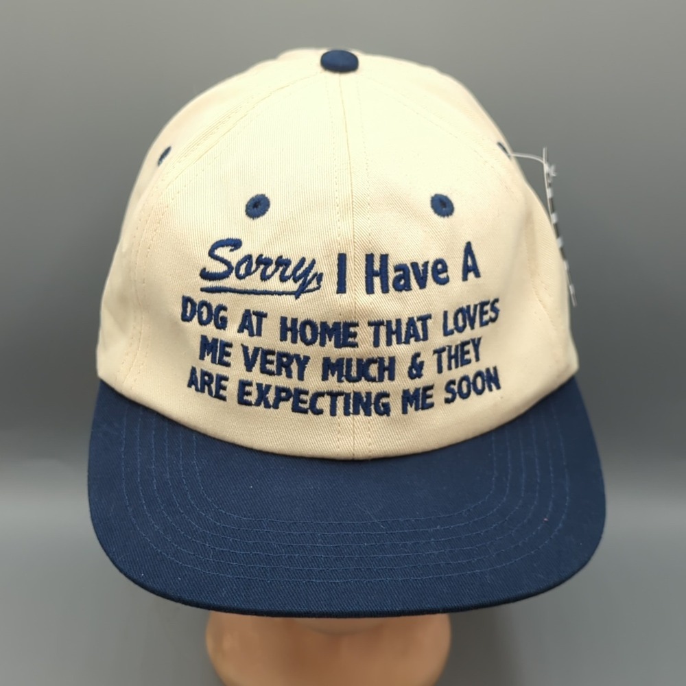 Snag Collective Hat Cap Sorry I Have A Dog at Home Snapback Blue/Cream NWT